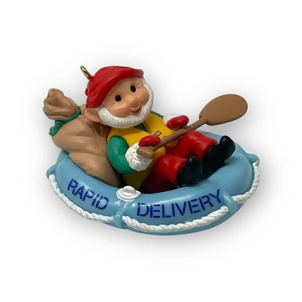 Vintage Hallmark Rapid Delivery Keepsake Ornament 1992 Raft Boat River Rafting
